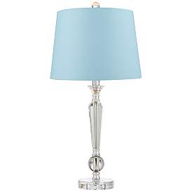 Image4 of Jolie Candlestick Crystal Blue Hardback Table Lamps Set of 2 more views