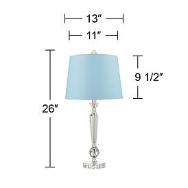 Image5 of Jolie Candlestick Crystal Blue Hardback Table Lamps Set of 2 more views