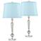 Jolie Candlestick Crystal Blue Softback Table Lamps Set of 2
