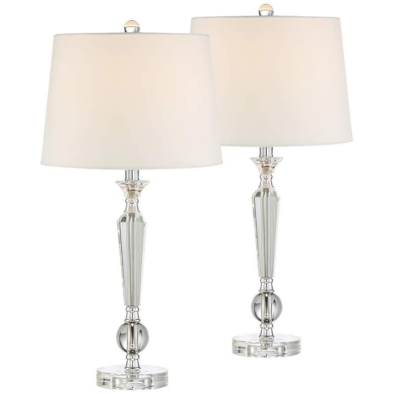 Image 1 Jolie Candlestick Crystal Table Lamps Set of 2 with 17W LED Bulbs