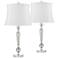Jolie Candlestick White Shade Crystal Table Lamps Set of 2