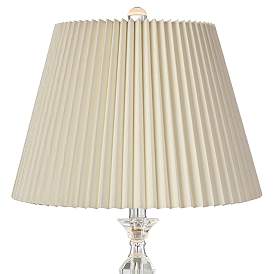 Image2 of Jolie Clear Crystal Modern Table Lamps with Ivory Pleat Shades Set of 2 more views