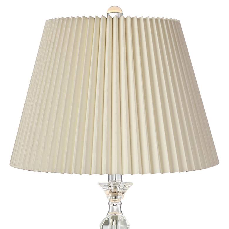 Image 2 Jolie Clear Crystal Modern Table Lamps with Ivory Pleat Shades Set of 2 more views