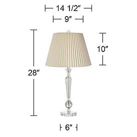 Image5 of Jolie Clear Crystal Modern Table Lamps with Ivory Pleat Shades Set of 2 more views