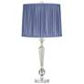 Jolie Crystal Candlestick Table Lamp Set of 2 w/ Blue Shade