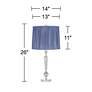 Jolie Crystal Candlestick Table Lamp Set of 2 w/ Blue Shade