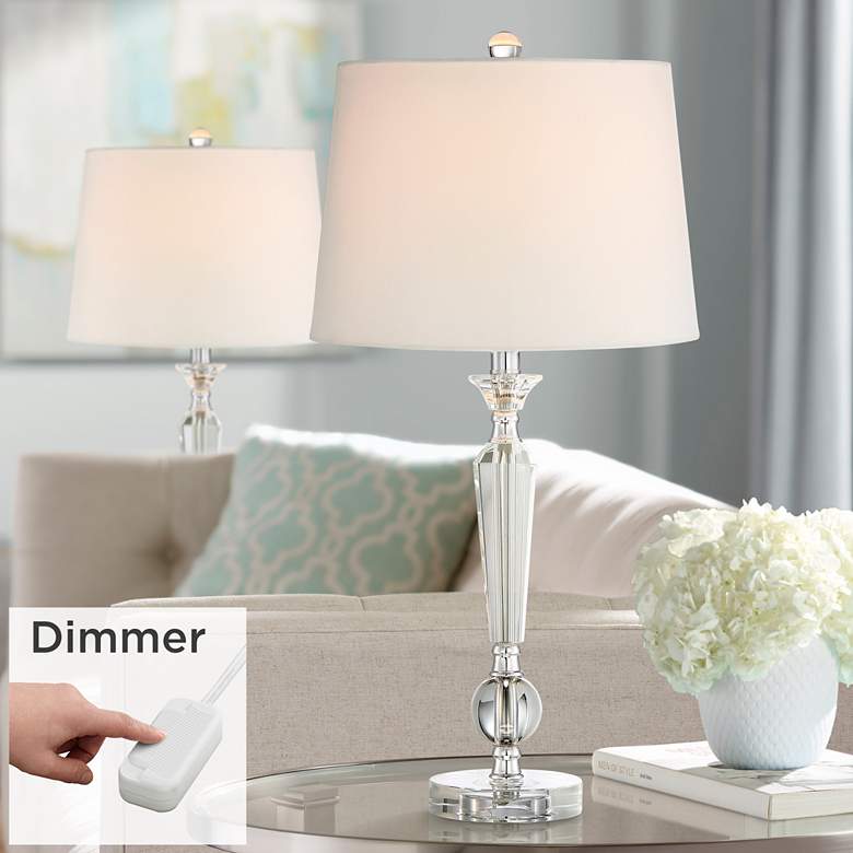 Jolie Crystal Table Lamps Set of 2 with Table Top Dimmers