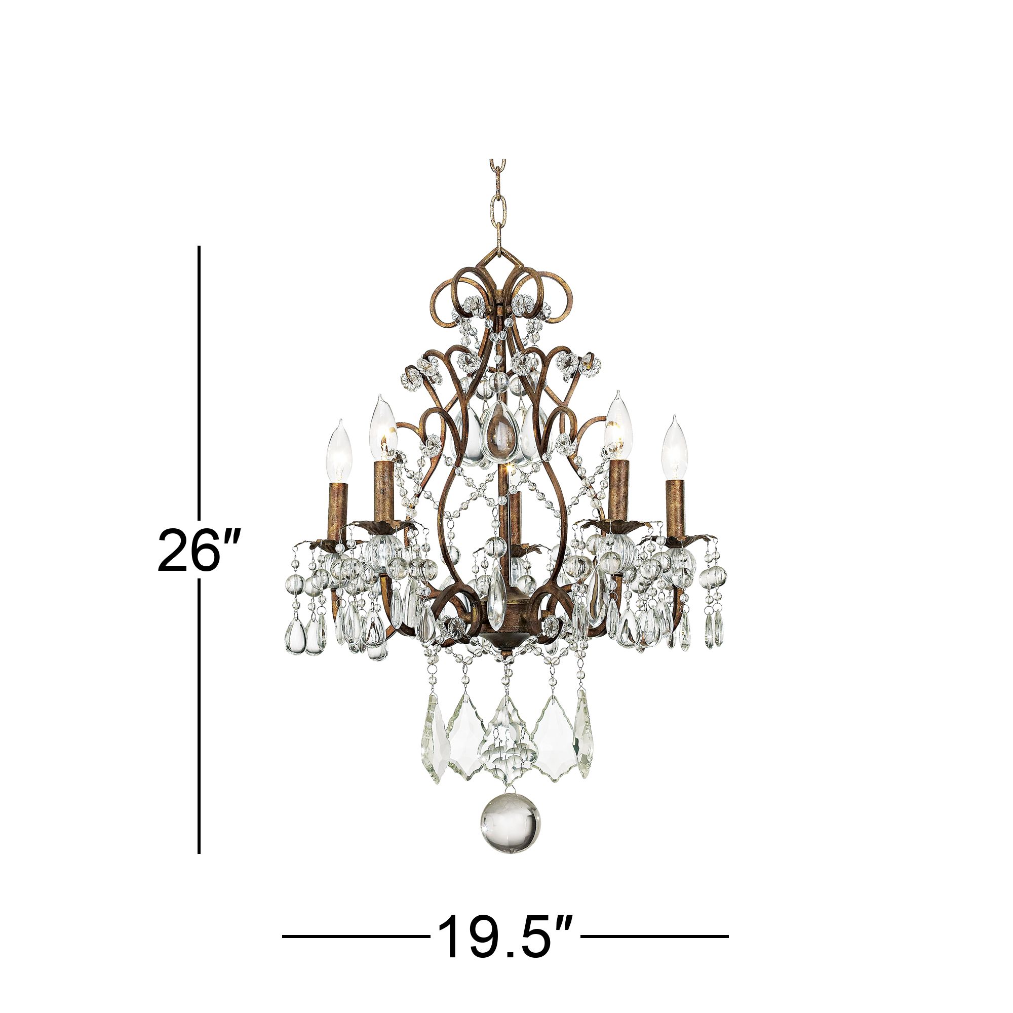 jolie five light crystal beaded chandelier