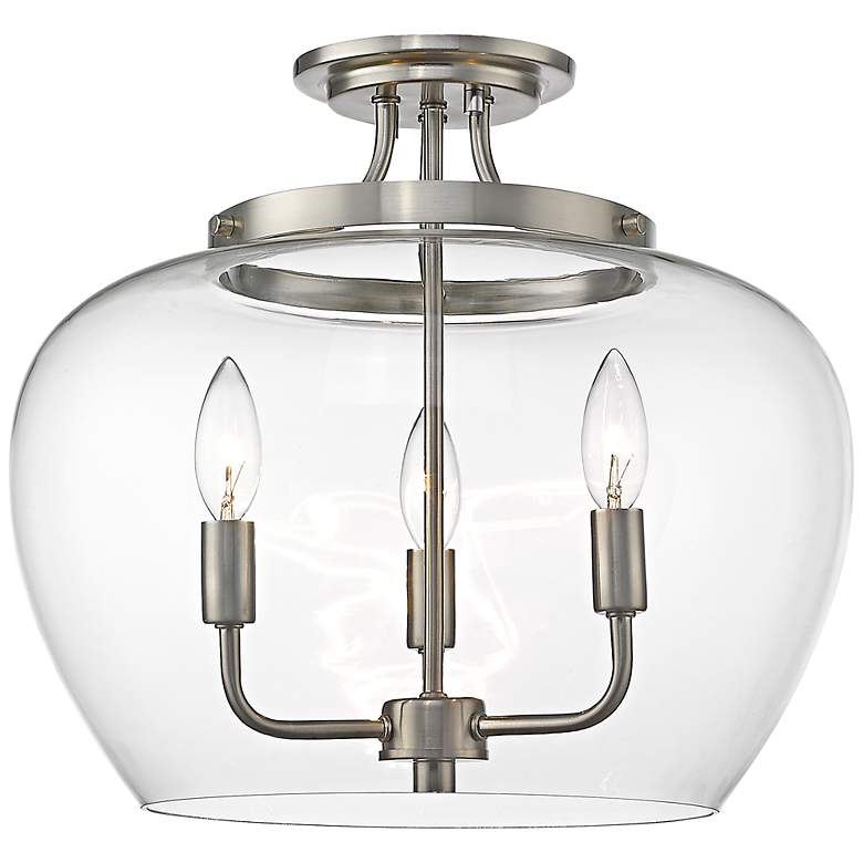 Image 3 Joliet 15 3/4" Wide Brushed Nickel 3-Light Ceiling Light