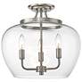 3_Joliet 15 3/4" Wide Brushed Nickel 3-Light Ceiling Light