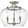 Joliet 15 3/4" Wide Brushed Nickel 3-Light Ceiling Light