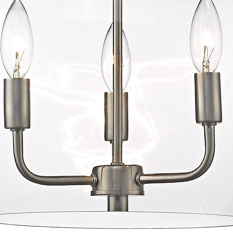 Image 4 Joliet 15 3/4" Wide Brushed Nickel 3-Light Ceiling Light more views