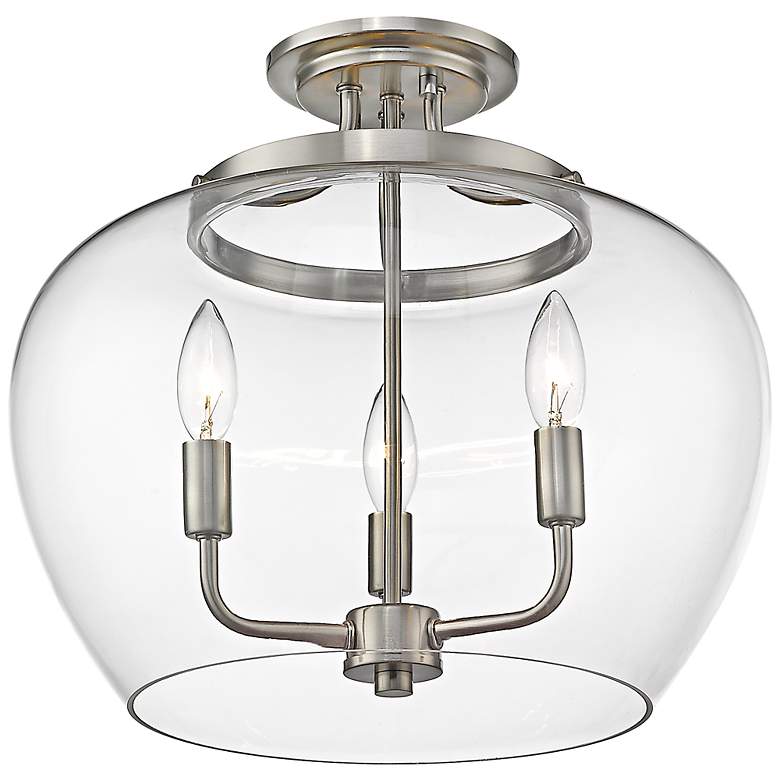 Image 6 Joliet 15 3/4" Wide Brushed Nickel 3-Light Ceiling Light more views