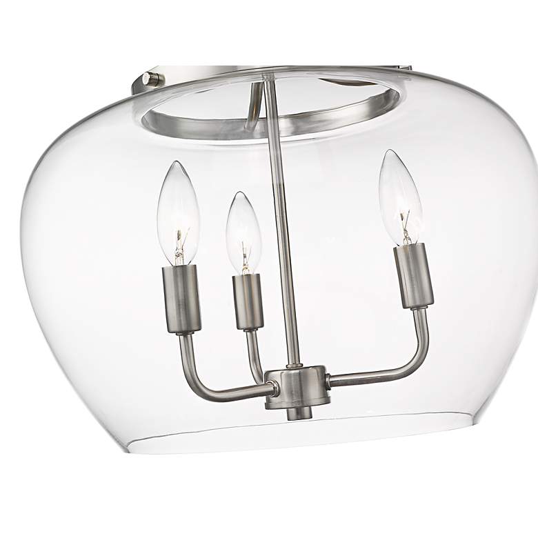 Image 7 Joliet 15 3/4" Wide Brushed Nickel 3-Light Ceiling Light more views