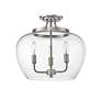 Joliet 15 3/4" Wide Brushed Nickel 3-Light Ceiling Light in scene
