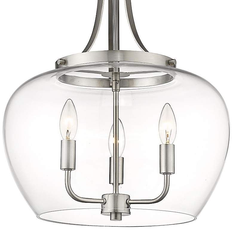 Image 2 Joliet 15 3/4" Wide Brushed Nickel 3-Light Pendant more views