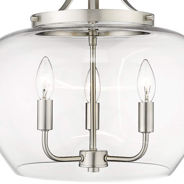 Image 3 Joliet 15 3/4" Wide Brushed Nickel 3-Light Pendant more views