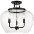 Joliet 15 3/4" Wide Matte Black 3-Light Ceiling Light