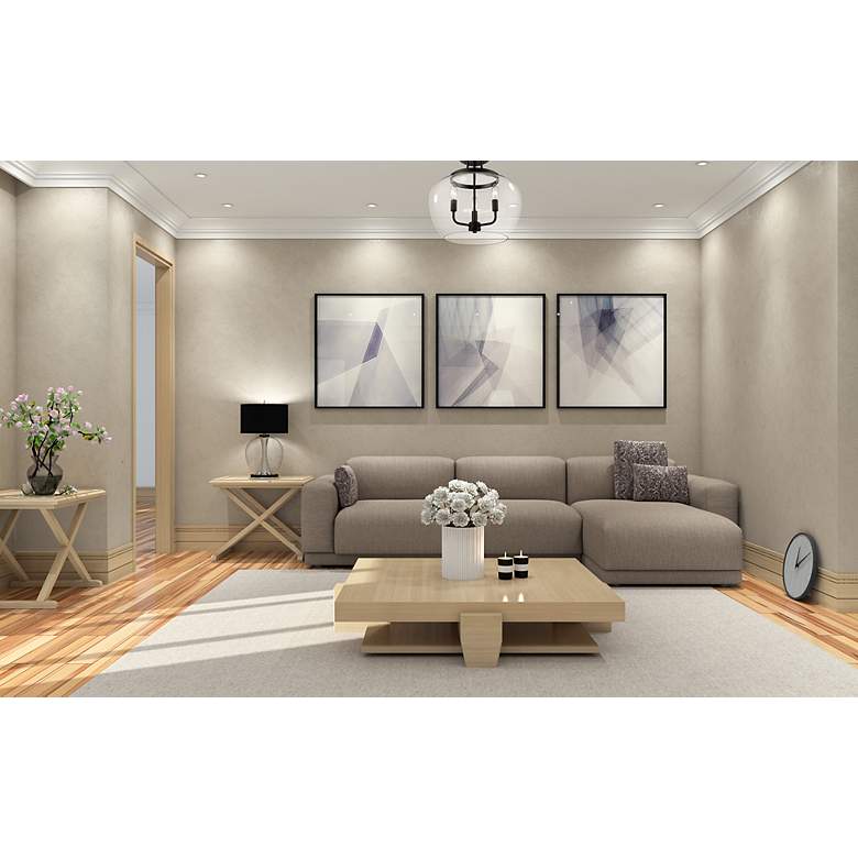Image 4 Joliet 15 3/4" Wide Matte Black 3-Light Ceiling Light more views