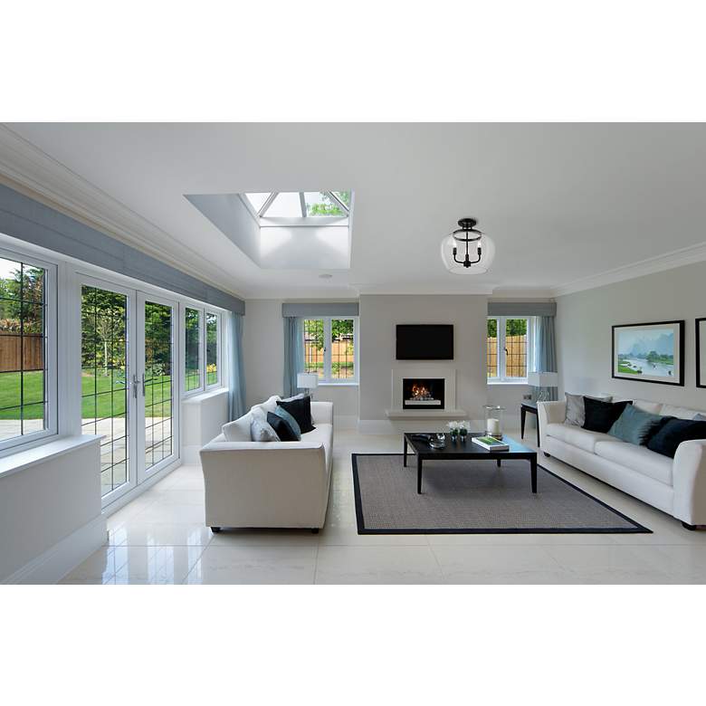 Image 5 Joliet 15 3/4" Wide Matte Black 3-Light Ceiling Light more views