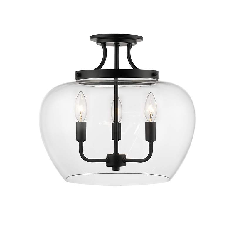 Image 6 Joliet 15 3/4" Wide Matte Black 3-Light Ceiling Light more views