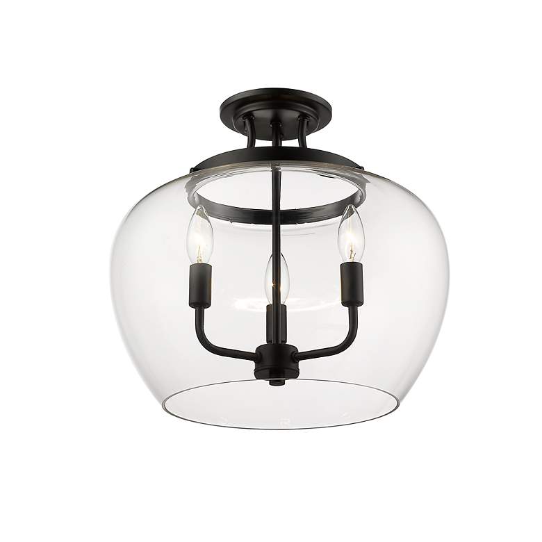 Image 7 Joliet 15 3/4" Wide Matte Black 3-Light Ceiling Light more views