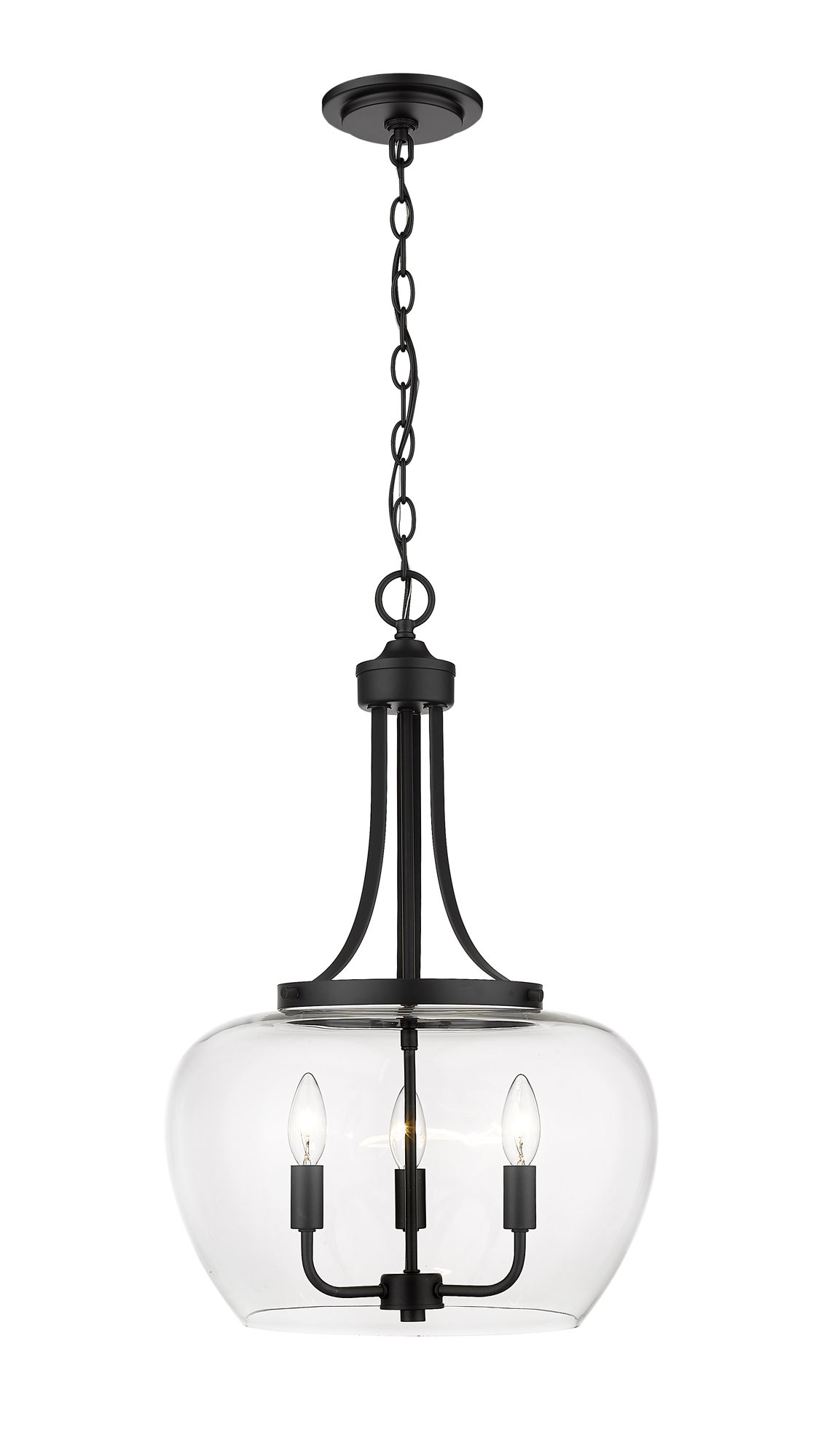 Image 5 Joliet 15 3/4" Wide Matte Black 3-Light Pendant more views