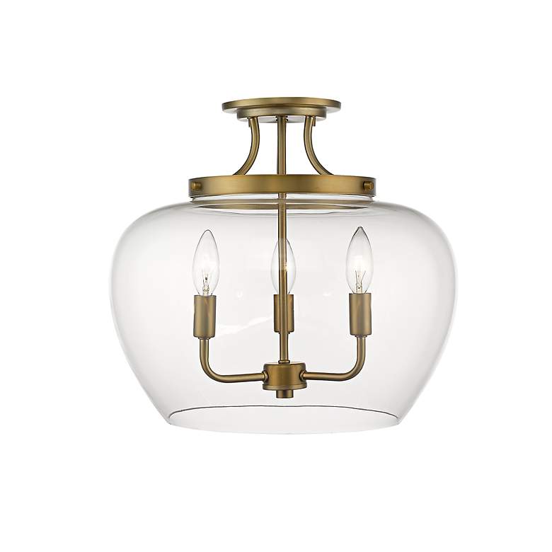 Image 6 Joliet 15 3/4" Wide Olde Brass 3-Light Ceiling Light more views