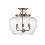 6_Joliet 15 3/4" Wide Olde Brass 3-Light Ceiling Light more views