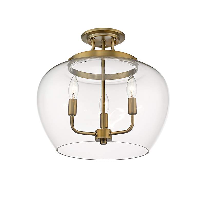 Image 7 Joliet 15 3/4" Wide Olde Brass 3-Light Ceiling Light more views