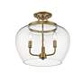7_Joliet 15 3/4" Wide Olde Brass 3-Light Ceiling Light more views