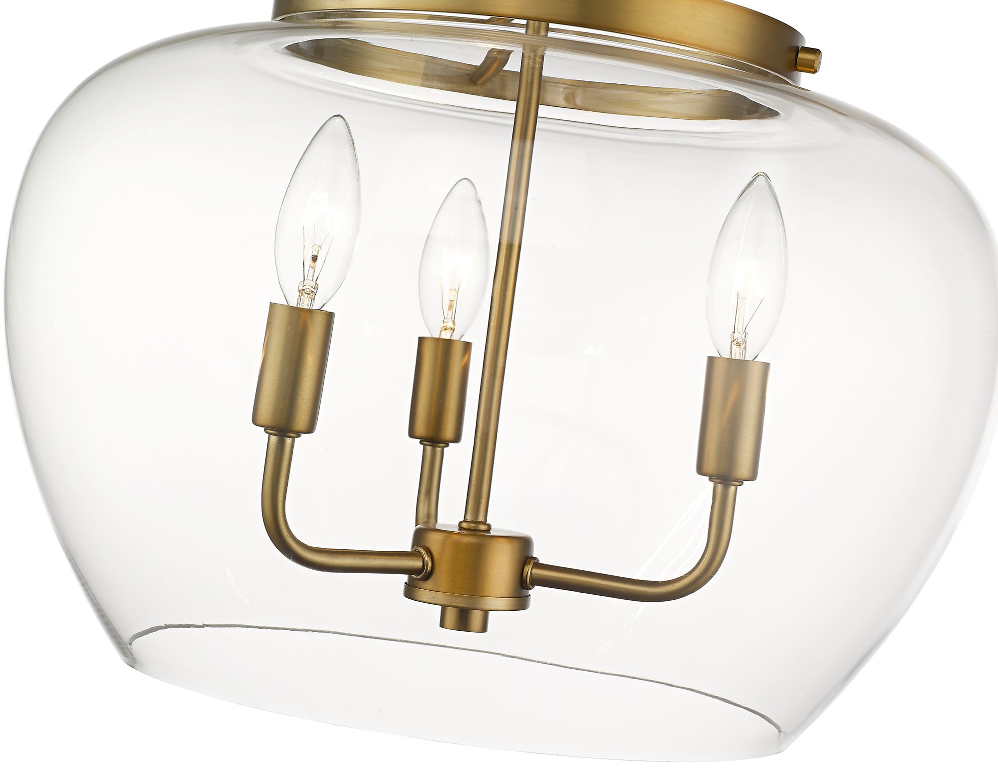 Joliet 15 3/4" Wide Olde Brass 3-Light Ceiling Light in scene