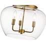 Joliet 15 3/4" Wide Olde Brass 3-Light Ceiling Light in scene