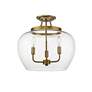 Joliet 15 3/4" Wide Olde Brass 3-Light Ceiling Light in scene