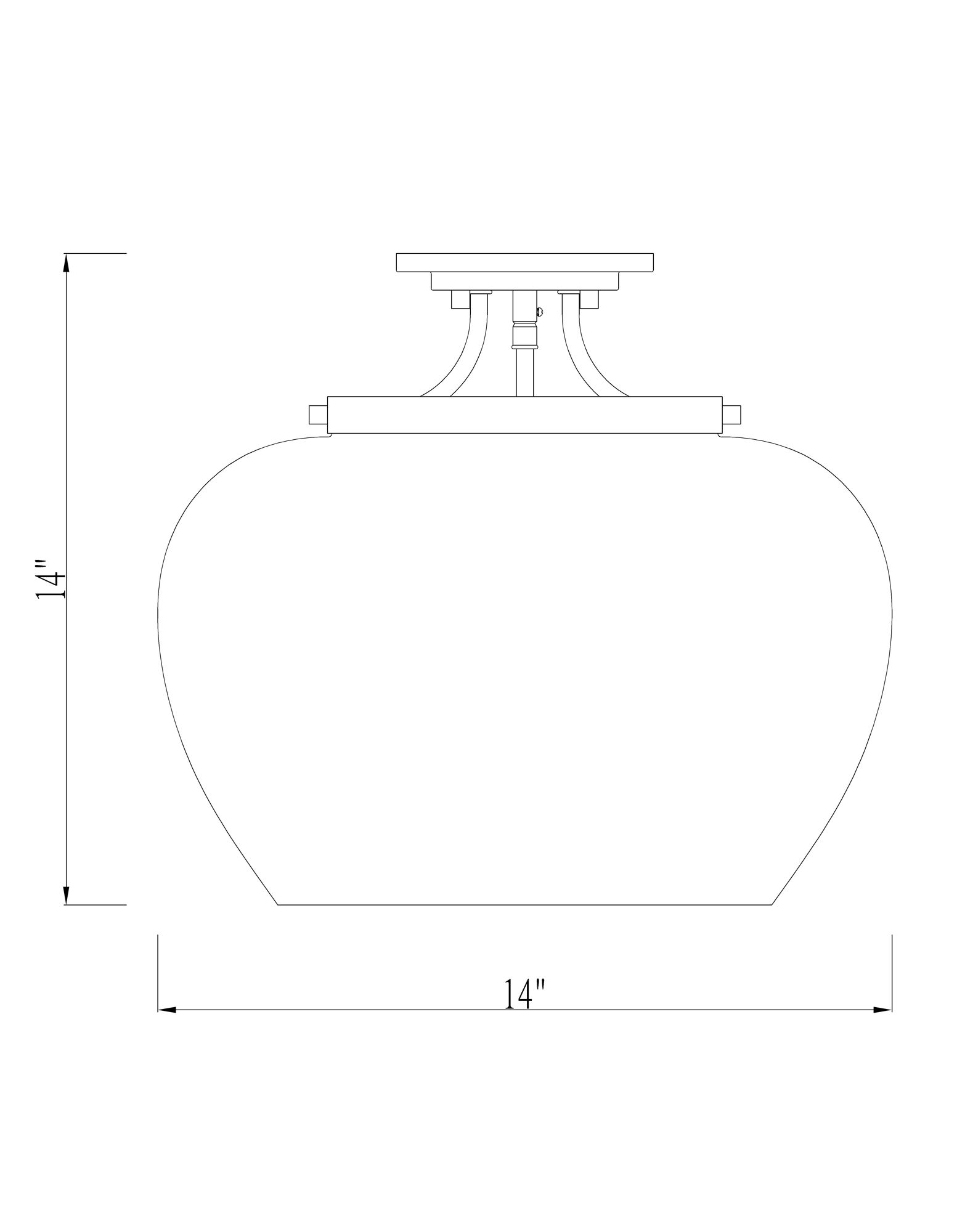 Joliet 15 3/4" Wide Olde Brass 3-Light Ceiling Light in scene