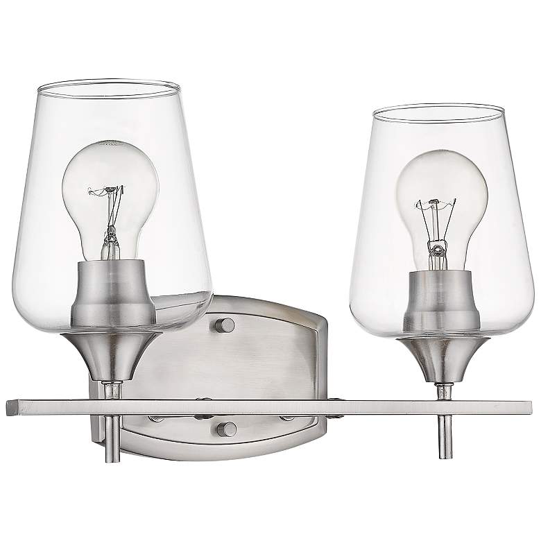 Image 2 Joliet 15" Wide Brushed Nickel 2-Light Bath Light
