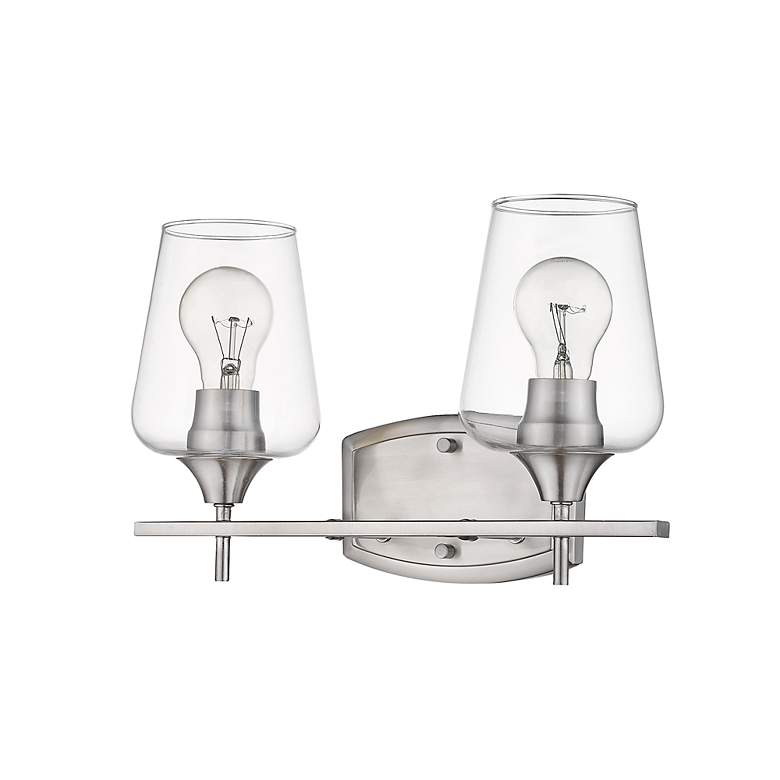 Image 6 Joliet 15" Wide Brushed Nickel 2-Light Bath Light more views