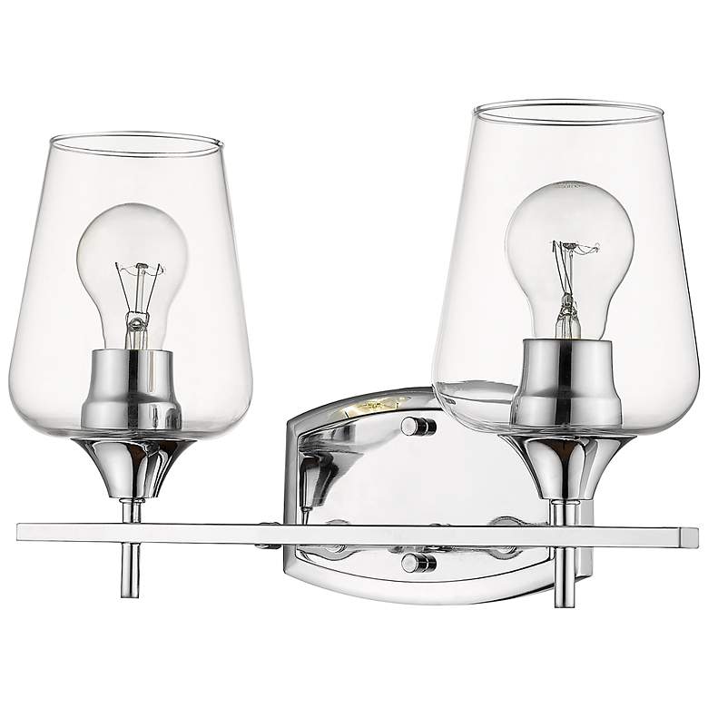 Image 2 Joliet 15 inch Wide Chrome 2-Light Bath Light