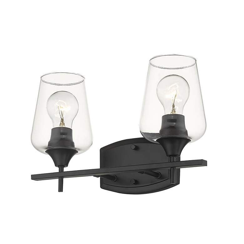 Image 4 Joliet 15" Wide Matte Black 2-Light Bath Light more views