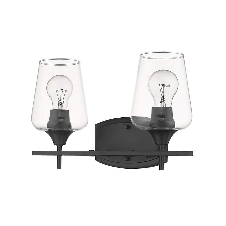 Image 5 Joliet 15" Wide Matte Black 2-Light Bath Light more views