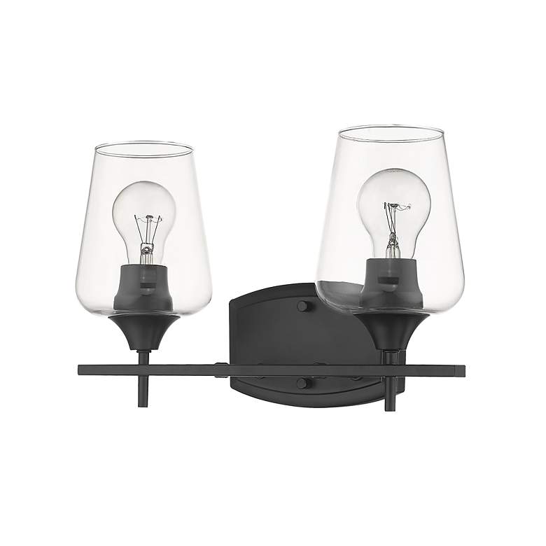 Image 5 Joliet 15 inch Wide Matte Black 2-Light Bath Light more views