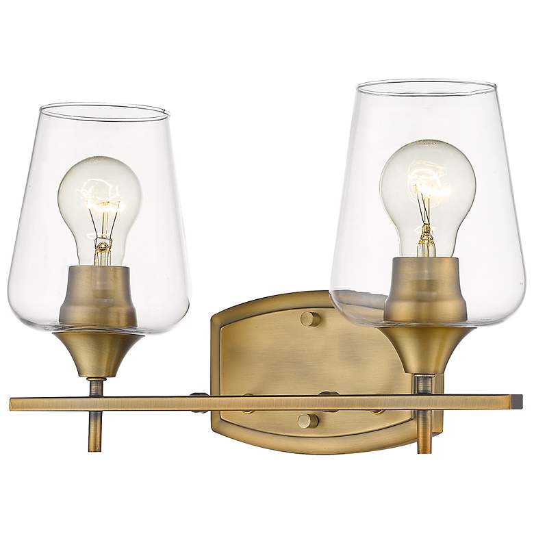 Image 3 Joliet 15" Wide Olde Brass 2-Light Bath Light