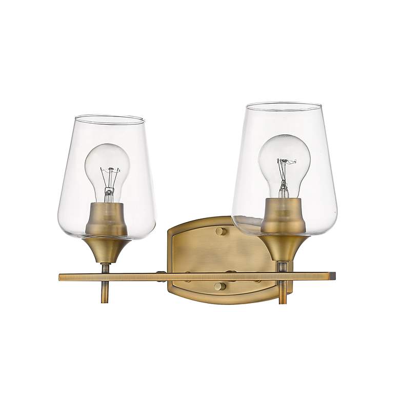 Image 4 Joliet 15" Wide Olde Brass 2-Light Bath Light more views