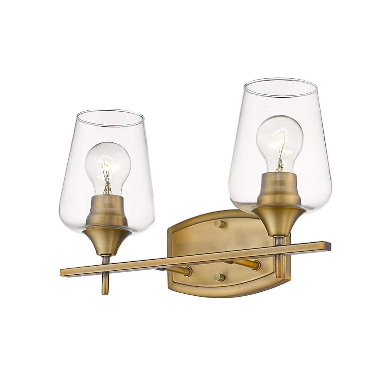 Image 4 Joliet 15 inch Wide Olde Brass 2-Light Bath Light more views