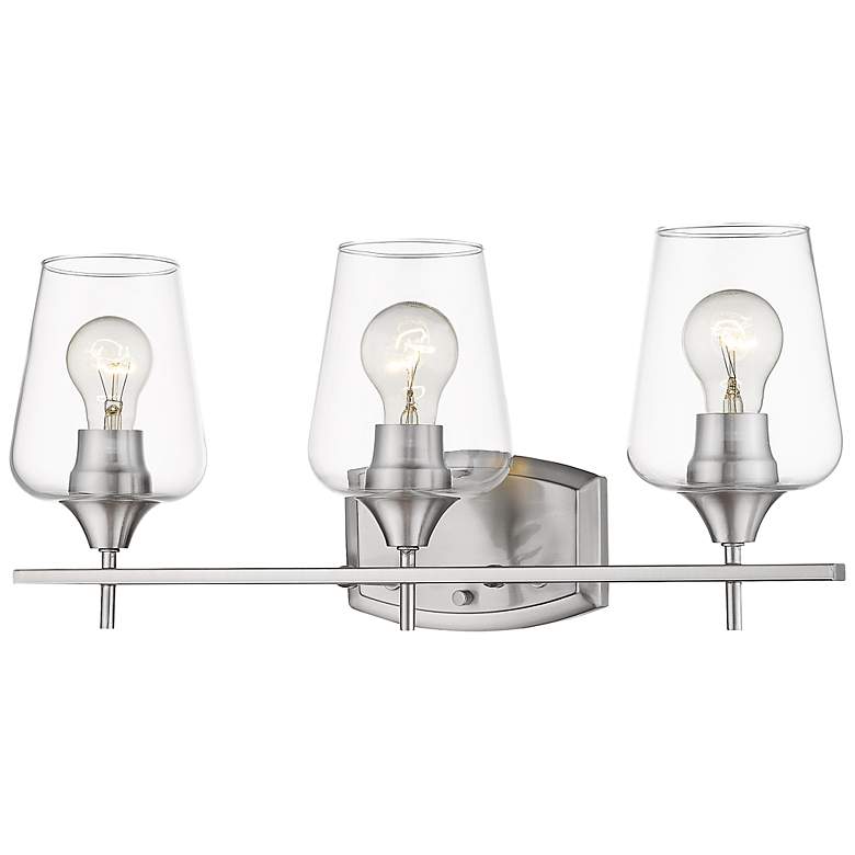 Image 2 Joliet 21 1/2" Wide Brushed Nickel 3-Light Bath Light