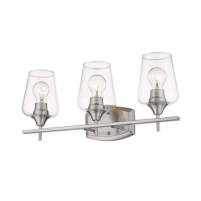 Image 4 Joliet 21 1/2 inch Wide Brushed Nickel 3-Light Bath Light more views