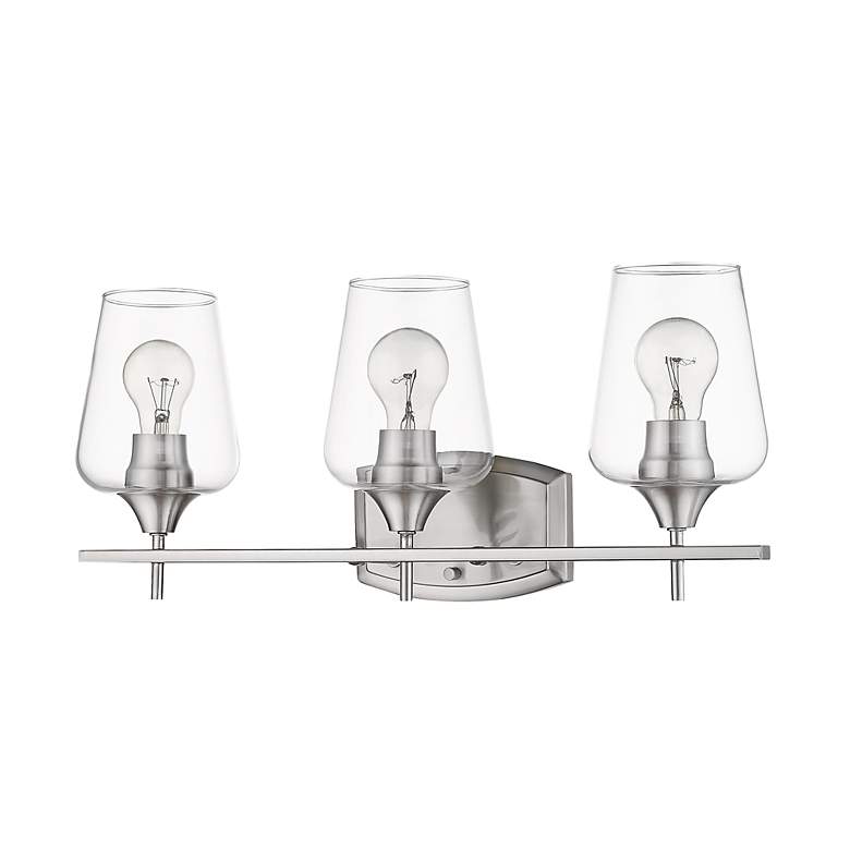 Image 5 Joliet 21 1/2" Wide Brushed Nickel 3-Light Bath Light more views