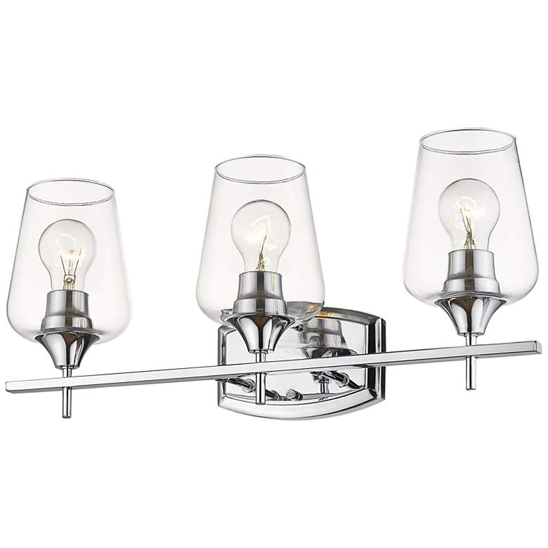 Image 4 Joliet 21 1/2 inch Wide Chrome 3-Light Bath Light more views