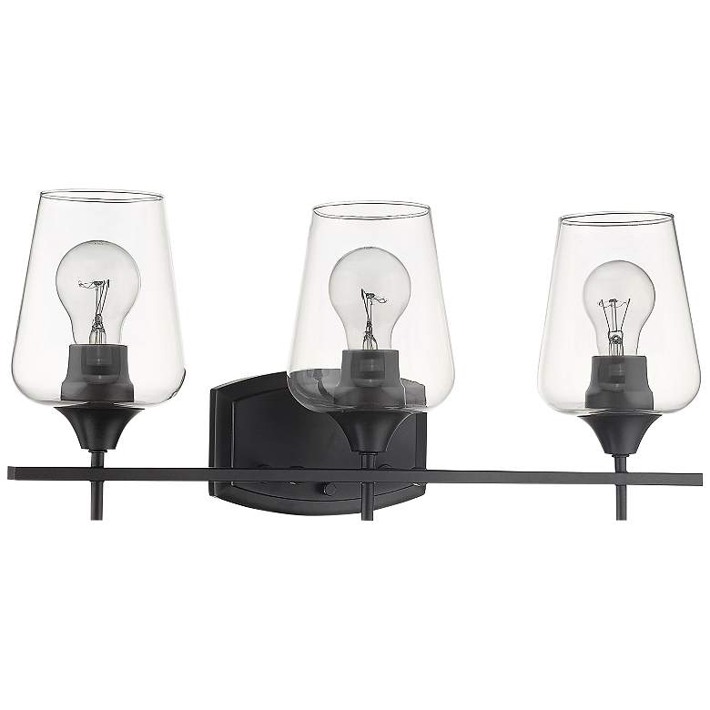 Image 2 Joliet 21 1/2" Wide Matte Black 3-Light Bath Light