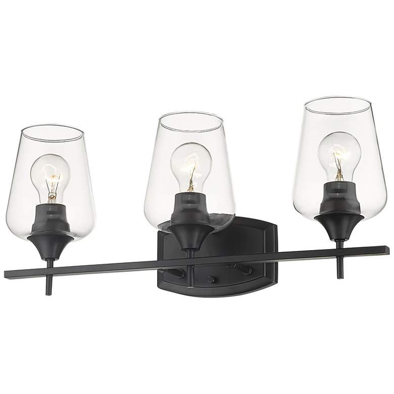 Image 4 Joliet 21 1/2" Wide Matte Black 3-Light Bath Light more views